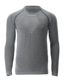 Undershirt UYN Men Evolutyon Biotech Melange Long Sleeve Shirt Dark Grey Melange/Blue