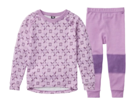 Base Layer Set Helly Hansen Kids HH Graphic Lifa Merino Wisteria Purple