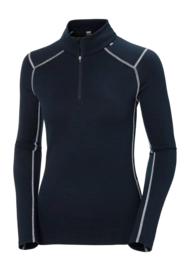 Maillot de Corps Helly Hansen Femme Lifa Merino Mi-Epaisseur 1/2 Zip Navy