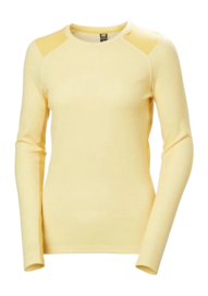 Ondershirt Helly Hansen Women Lifa Merino Midweight Crew Yellow Cream