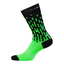 Wielrensokken Nalini Fulmine Coolmax Fluo Groen/Zwart