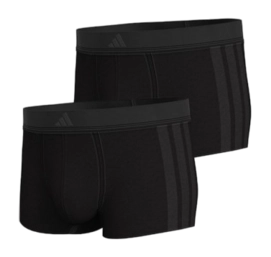Onderbroek Adidas Men Active Flex Cotton 3 Stripes Trunk Black (2-Pack)