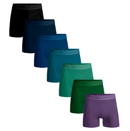 Boxershort Muchachomalo Men Light Cotton Solid Black Green Blue Purple ( 7-Pack )
