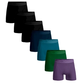 Boxershort Muchachomalo Men Light Cotton Solid Black Blue Blue Green Purple ( 7-Pack )