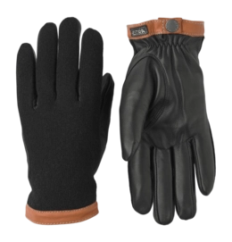 Handschoen Hestra Unisex Deerskin Wool Tricot Black/Black