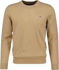 Jumper GANT Men Classic Cotton C-Neck Khaki Mel