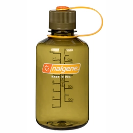 Water Bottle Nalgene Narrow Mouth Loop Top Clear 0.5L Olive
