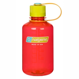 Water Bottle Nalgene Narrow Mouth Loop Top Clear 0.5L Pomegranate