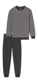 Pyjama Schiesser 181156 Comfort Essentials Herren Anthracite