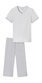Pyjama Schiesser 181254 Casual Essentials Damen Silver Grey Melange