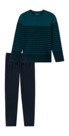 Pyjama Schiesser Men 181925 Casual Nightwear Petrol