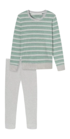 Pyjama Schiesser 181968 Casual Essentials Damen Green Melange