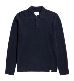 Poloshirt Norse Projects Merino Lambswool Polo Herren Dark Navy