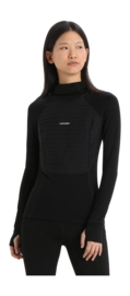 Hoodie Icebreaker Women ZoneKnit Insulated LS Black