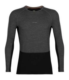 Ondershirt Icebreaker Men ZoneKnit 200 LS Crewe Jet Heather Black Metro Heather Carbon