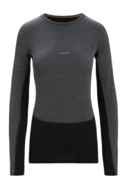 Maillot de Corps Icebreaker Femme ZoneKnit 260 LS Crewe Jet Heather Black Metro Heather Carbon
