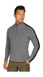 Pull Icebreaker Homme Lodge LS Half Zip Sweater Gritstone Heather/Black