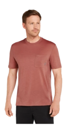 T-Shirt Icebreaker Men Merino 150 Tech Lite III SS Relaxed Pocket Tee Cedar Wood
