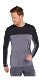 Unterhemd Icebreaker Merino 125 Cool-Lite Sphere LS Tee Herren CB Graphite Heather/Black/CB