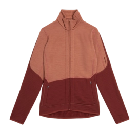 Gilet Icebreaker Femme Merino 400 RealFleece Descender LS Z Bois de Cedar/Port/CB