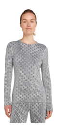 Ondershirt Icebreaker Women Merino 260 Vertex LS Crewe On-Piste Snow/Black