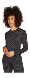 Ondershirt Icebreaker Women Merino 260 Vertex LS Crewe On-Piste Black/Snow