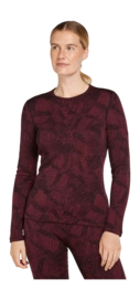 Maillot de Corps Icebreaker Femme Merino 260 Vertex LS Crewe Frozen Forms Black/Port