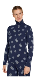 Ondershirt Icebreaker Women Merino 260 Vertex LS Half Zip FallFlakes Midnight Navy/Snow