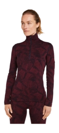 Ondershirt Icebreaker Women Merino 260 Vertex LS Half Zip Frozen Forms Black/Port