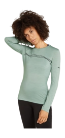 Maillot de Corps Icebreaker Femme Merino 200 Oasis LS Crewe Mountain Pulse Moss
