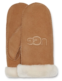 Want UGG Women Shearling Embroider Mitten Chestnut