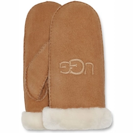 Want UGG Women Shearling Ugg Embroider Mitten Chestnut-S / M