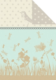 Jacquard Decke Ibena Sorrento Mint Frühlingsmotive 140 x 200 cm