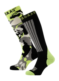 Ski socks Poederbaas Unisex Camo Black Multi (2 pack)