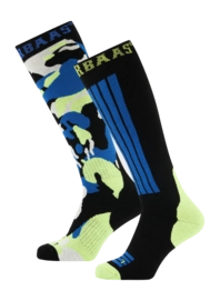 Ski socks Poederbaas Unisex Camo Blue Multi (2 pack)
