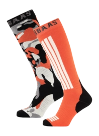Ski Socks Poederbaas Unisex Camo Orange Multi (2 pack)