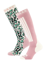 Ski Socks Poederbaas Unisex Panther Mint (2 pack)