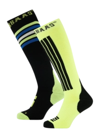 Skisokken Poederbaas Unisex Striped Black Multi (2 pack)
