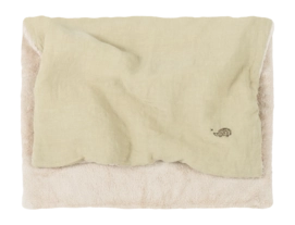 Babydecke Nobodinoz L1N0 Embroid. Winter Blanket French Linen Green Tea