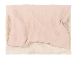 Babydecke Nobodinoz L1N0 Embroid. Winter Blanket French Linen Mauve Pink