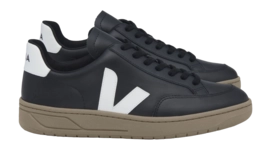 Baskets Veja Homme V-12 Leather Black White Dune