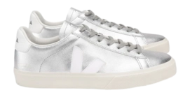 Veja Women Campo Chromefree Leather Silver White