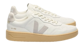 Veja Women V-90 O.T. Leather Extra-White Light-Grey Natural