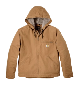 Jas Carhartt Men Washed Duck Sherpa Lined Jacket Carhartt Brown