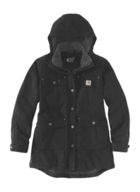 Jas Carhartt Women Weathered Duck Coat Black