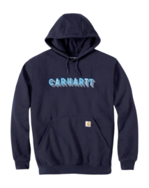 Hoodie Carhartt Men Rain Defender Logo Graphic New Navy