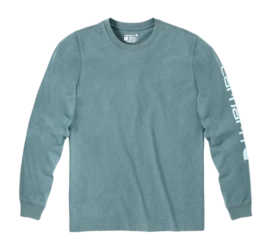 Shirt Carhartt Men Sleeve Logo L/S Sea Pine Heather