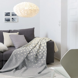 Plaid Ibena Sorrento Zilver/Wit