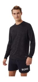 Long Sleeve T-Shirt Björn Borg Men Borg Performance T-Shirt Black Beauty