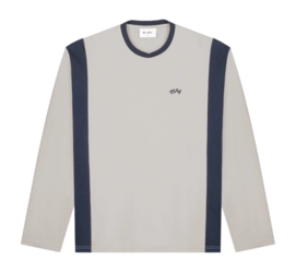 T-Shirt Manches Longues Olaf Hussein Homme Panel Tee LS Cement Navy
